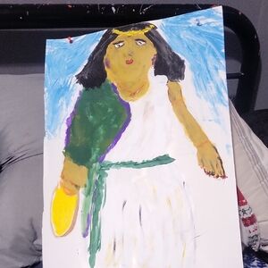 Hand-Painted Portrait with Bold Colors